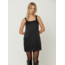 House of Sunny The Mini Satin Shift Dress Black
