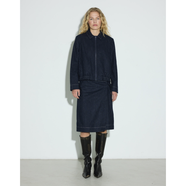 Hosbjerg Rasmine Jacket Dark Blue Pinstripe