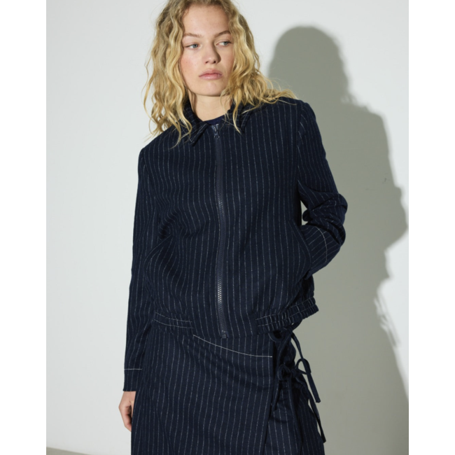 Hosbjerg Rasmine Jacket Dark Blue Pinstripe