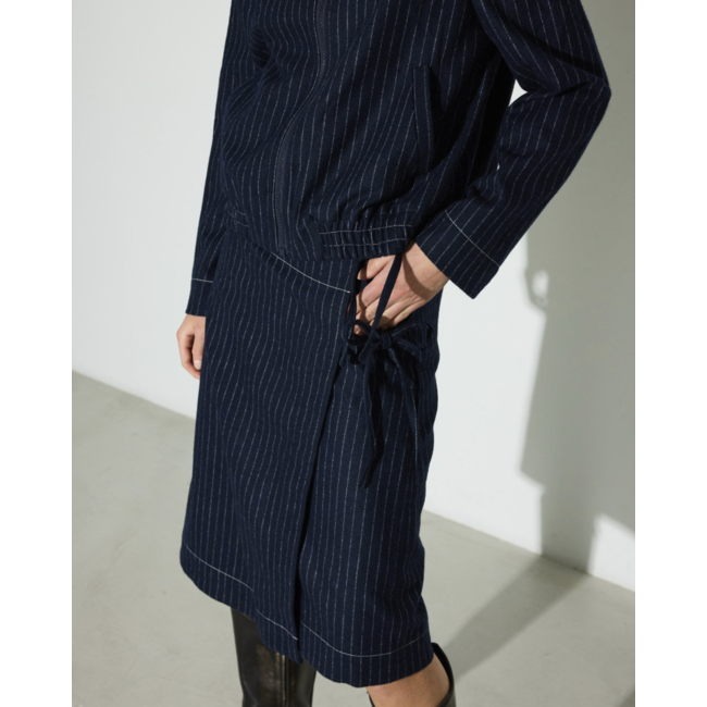 Hosbjerg Rasmine Skirt Dark Blue Pinstripe