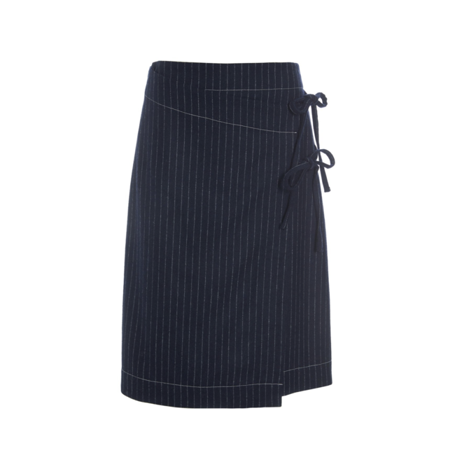Hosbjerg Rasmine Skirt Dark Blue Pinstripe