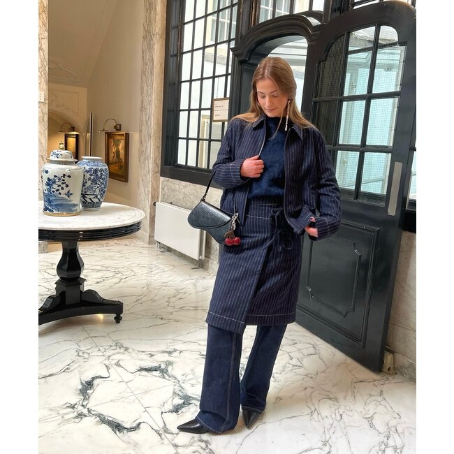 Hosbjerg Rasmine Jacket Dark Blue Pinstripe