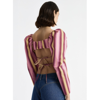 Laagam Brigitte Blouse Puff Sleeve Striped