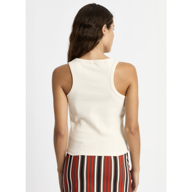 Laagam Embroidered Logo Tank Top Ecru