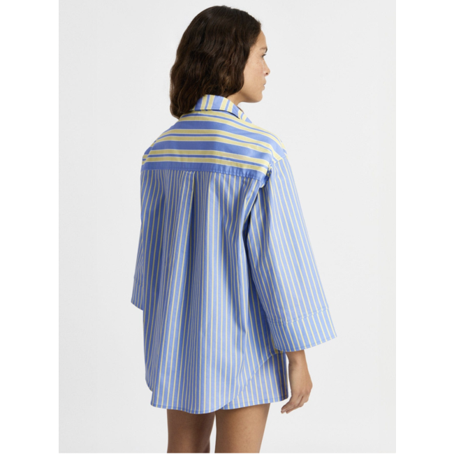Laagam Caos Poplin Shirt Blue / Yellow