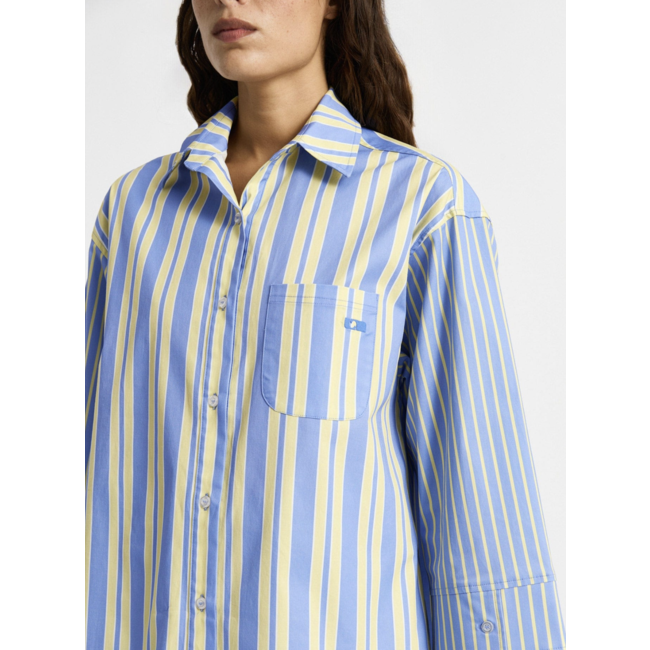 Laagam Caos Poplin Shirt Blue / Yellow