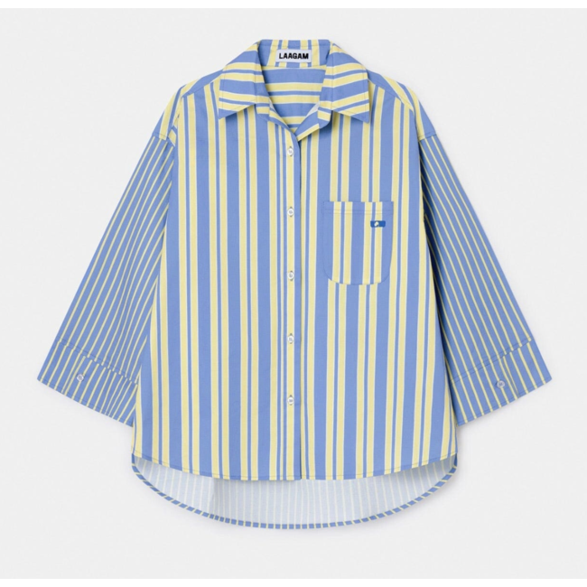 Laagam Caos Poplin Shirt Blue / Yellow