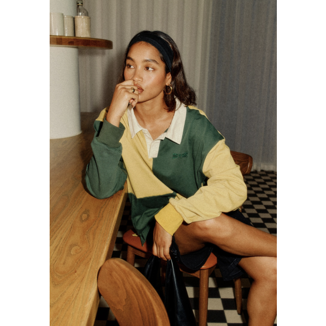 House of Sunny Panelled Power Logo Button Up Multi