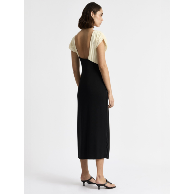 Laagam Libra Midi Dress Black & Ecru