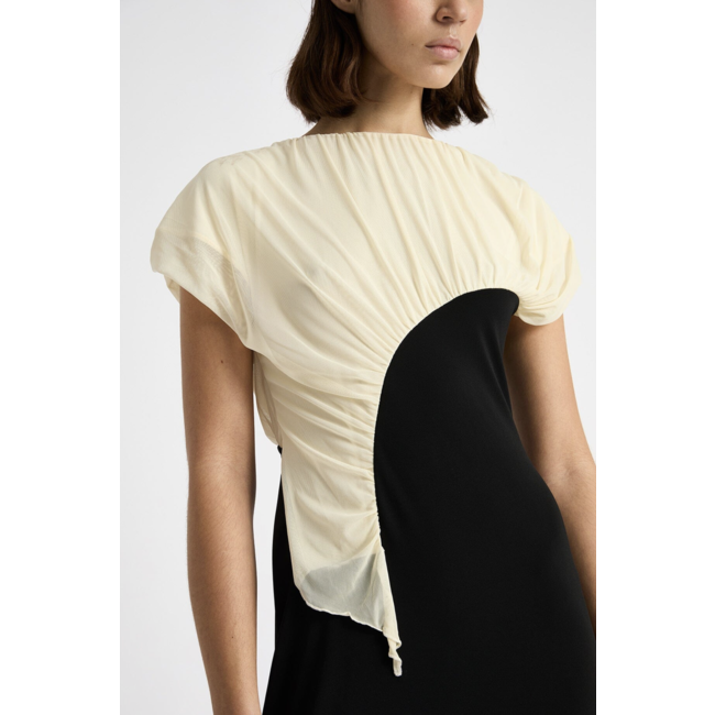 Laagam Libra Midi Dress Black & Ecru