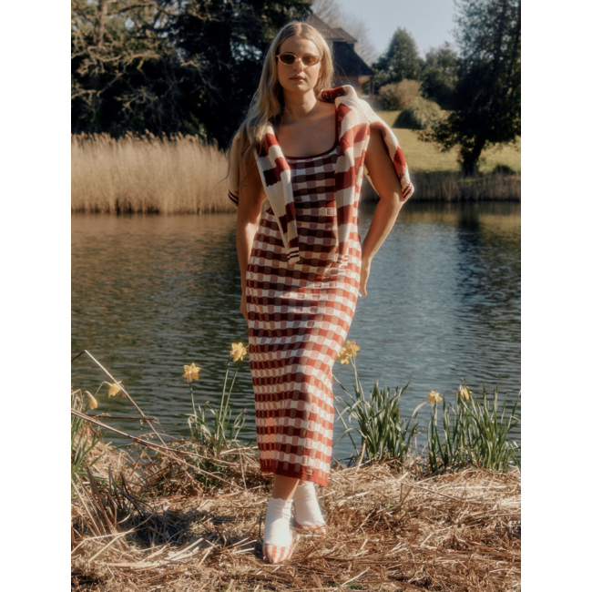 House of Sunny Picnic Hockney Dress Red Check