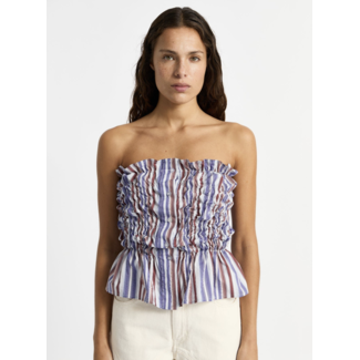 Laagam Susan Striped Rushed Top