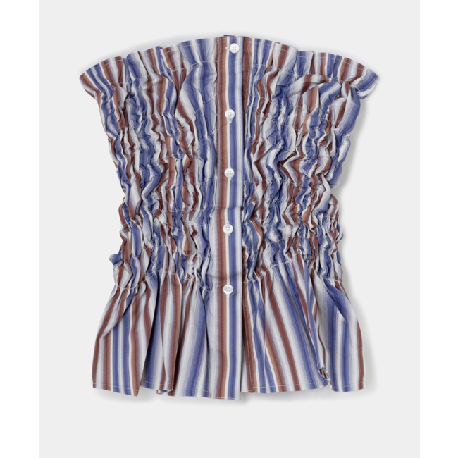 Laagam Susan Striped Rushed Top