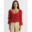 Laagam Sadie Linen Blouse Red