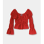 Laagam Sadie Linen Blouse Red