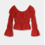 Laagam Sadie Linen Blouse Red