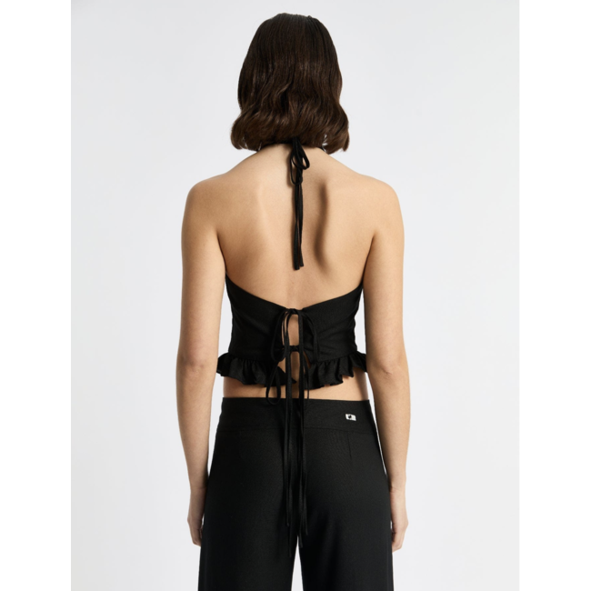 Laagam Kaine Linen Top Black