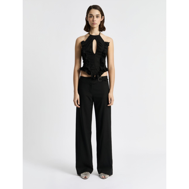 Laagam Kaine Linen Top Black