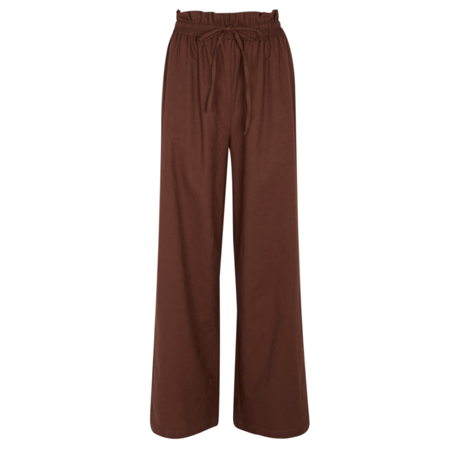 Cotton Linen Demi Trouser Brown