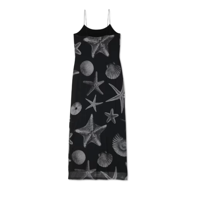 Never Fully Dressed Seashell Mesh Cami Dress Black