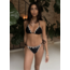 Never Fully Dressed Triangle Bikini Bottom with Shells Black