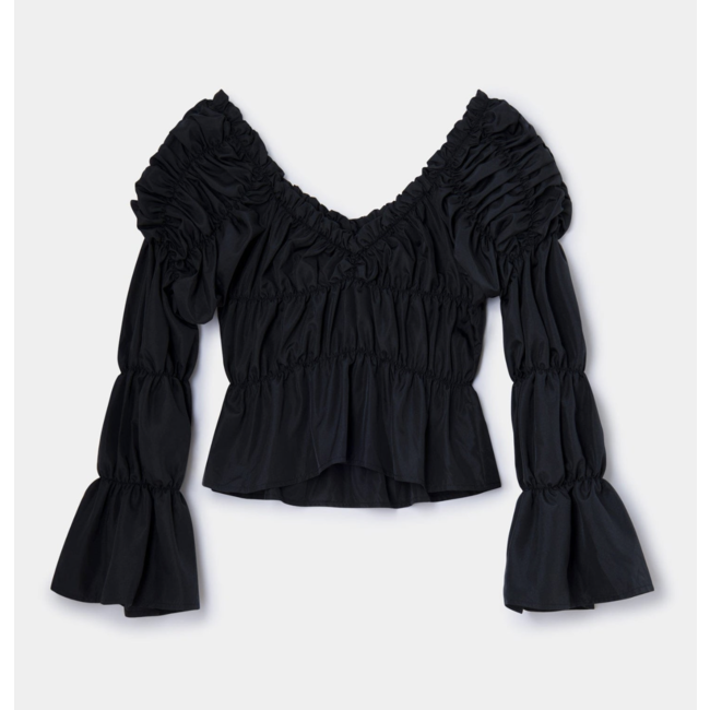 Laagam Sadie Ruched Blouse Black
