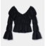 Laagam Sadie Ruched Blouse Black
