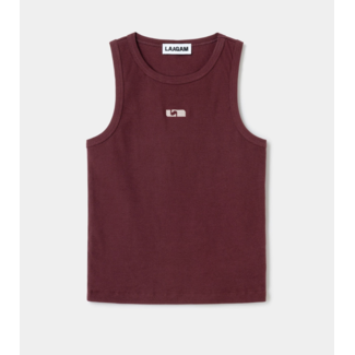 Laagam Embroidered Logo Tank Top Burgundy