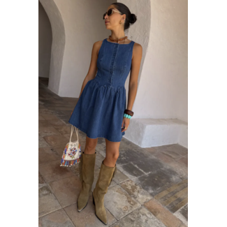 Never Fully Dressed Monika Mini Dress Denim