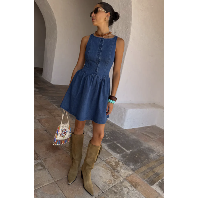 Never Fully Dressed Monika Mini Dress Denim