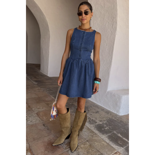 Never Fully Dressed Monika Mini Dress Denim