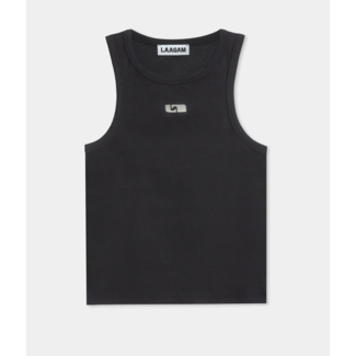 Laagam Embroidered Logo Tank Top Black