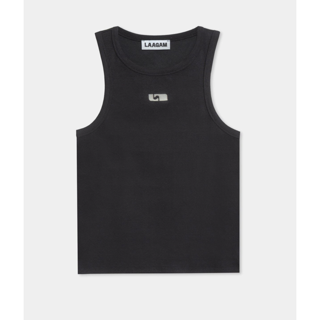 Laagam Embroidered Logo Tank Top Black