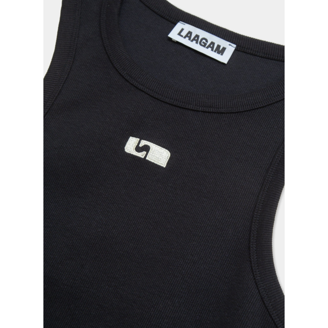 Laagam Embroidered Logo Tank Top Black