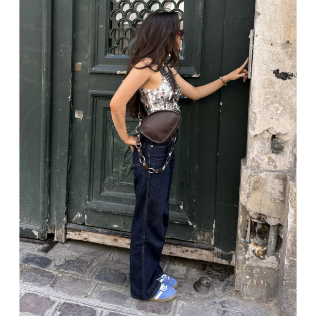 MAS1 Trotter Bag Chocolate + Plain Chain + Circle Chain