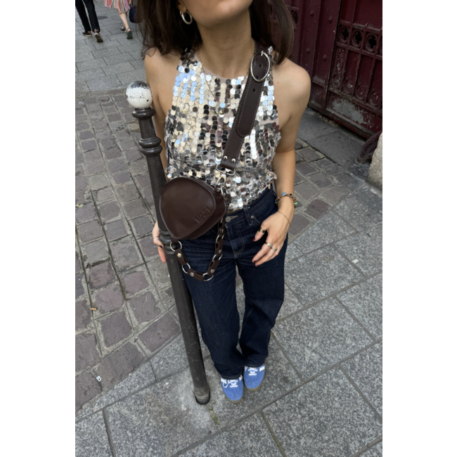 MAS1 Trotter Bag Chocolate + Plain Chain + Circle Chain