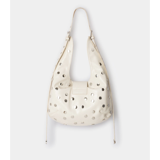 Laagam Vixen Studs Bag Ecru