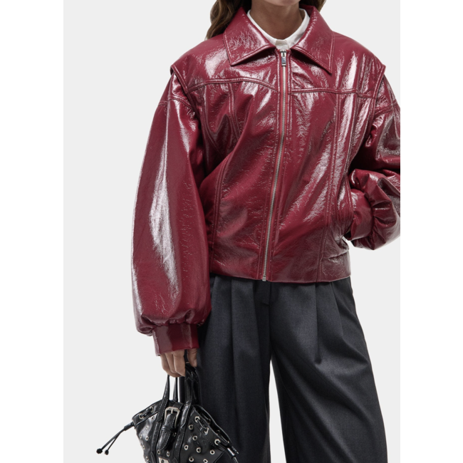 Laagam Cupido Faux Leather Jacket Red