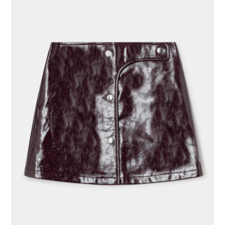 Laagam Lena Faux Leather Skirt Plum