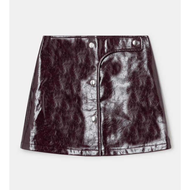 Laagam Lena Faux Leather Skirt Plum