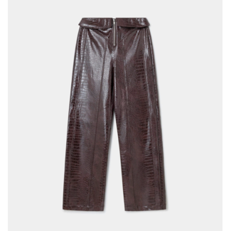 Laagam Horus Textured Pants Burgundy