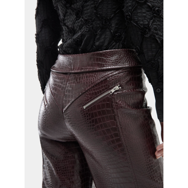 Laagam Horus Textured Pants Burgundy