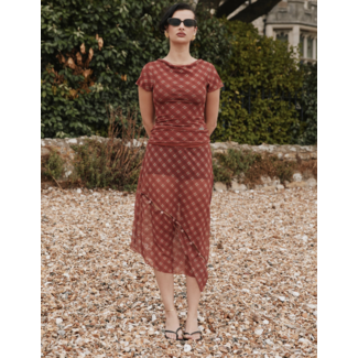 House of Sunny Retro Check Mesh Skirt