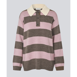Modström PelhamMD Polo Lilac Chocolate Stripe