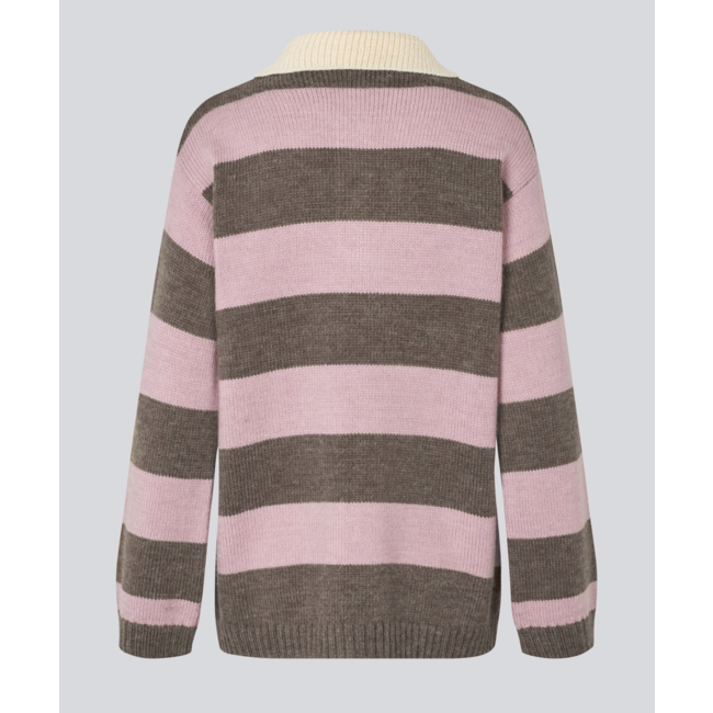 Modström PelhamMD Polo Lilac Chocolate Stripe