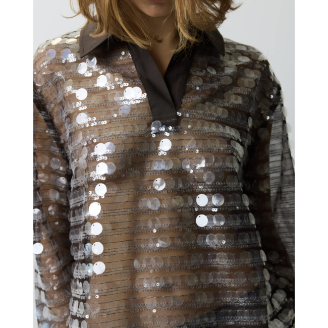 Hosbjerg Veneda Shirt Grey / Brown