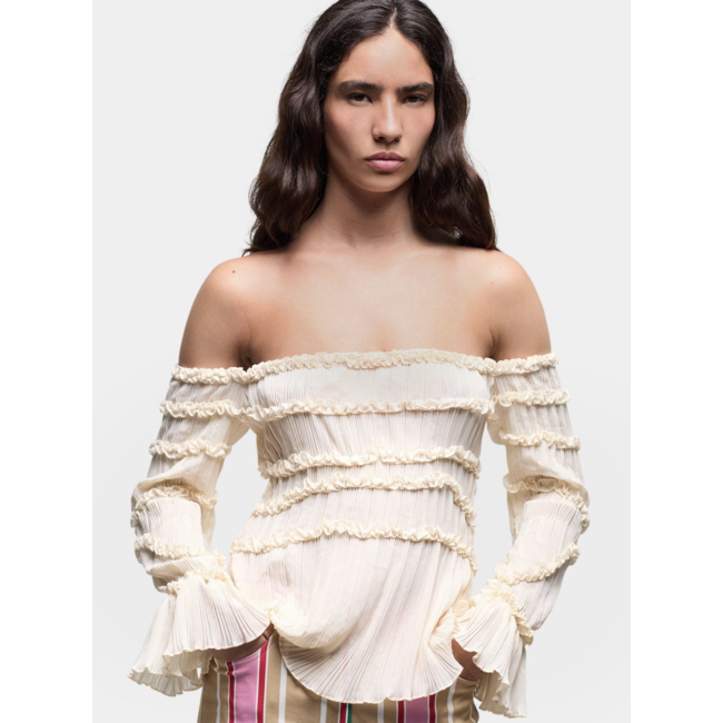 Laagam Petra Textured Blouse Ecru