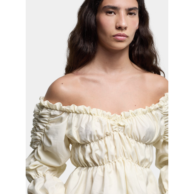 Laagam Sadie Ruched Blouse Ecru