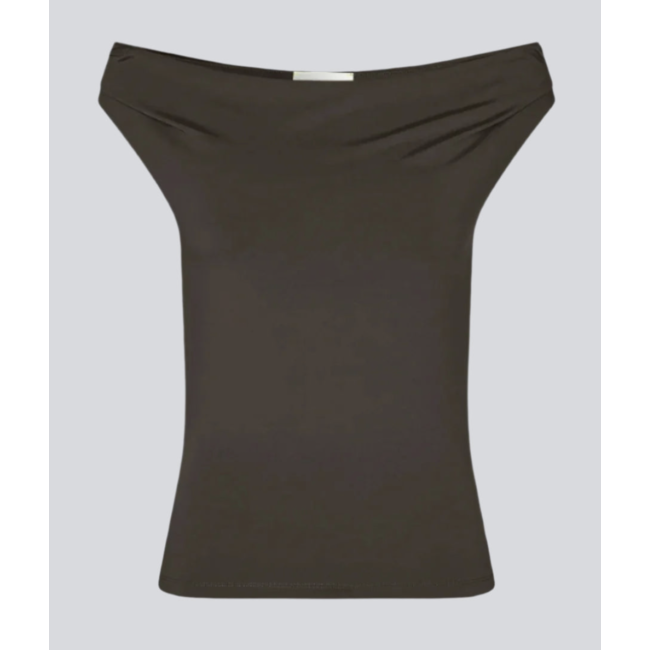 Modström HimaMD Off-shoulder Top Seal Brown