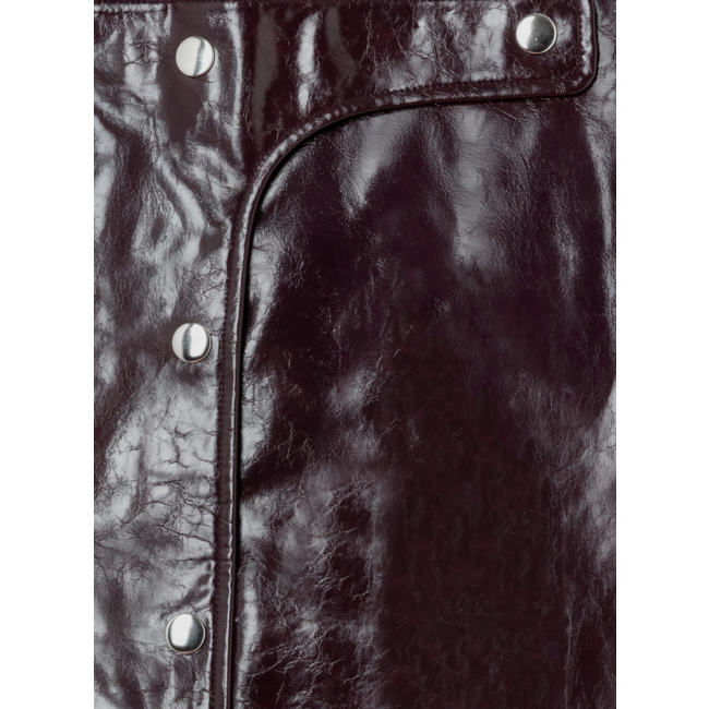 Laagam Lena Faux Leather Skirt Plum